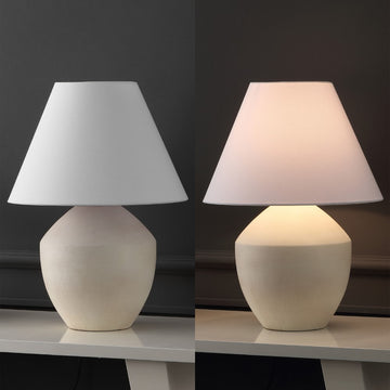 Ralf 20.5" Minimalist Scandinavian Resin/Iron LED Table Lamp - JONATHAN Y
